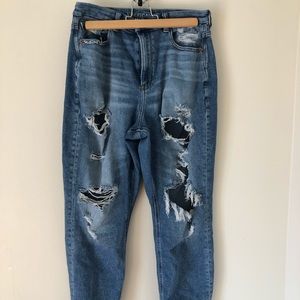 American Eagle stretch ripped mom jeans
